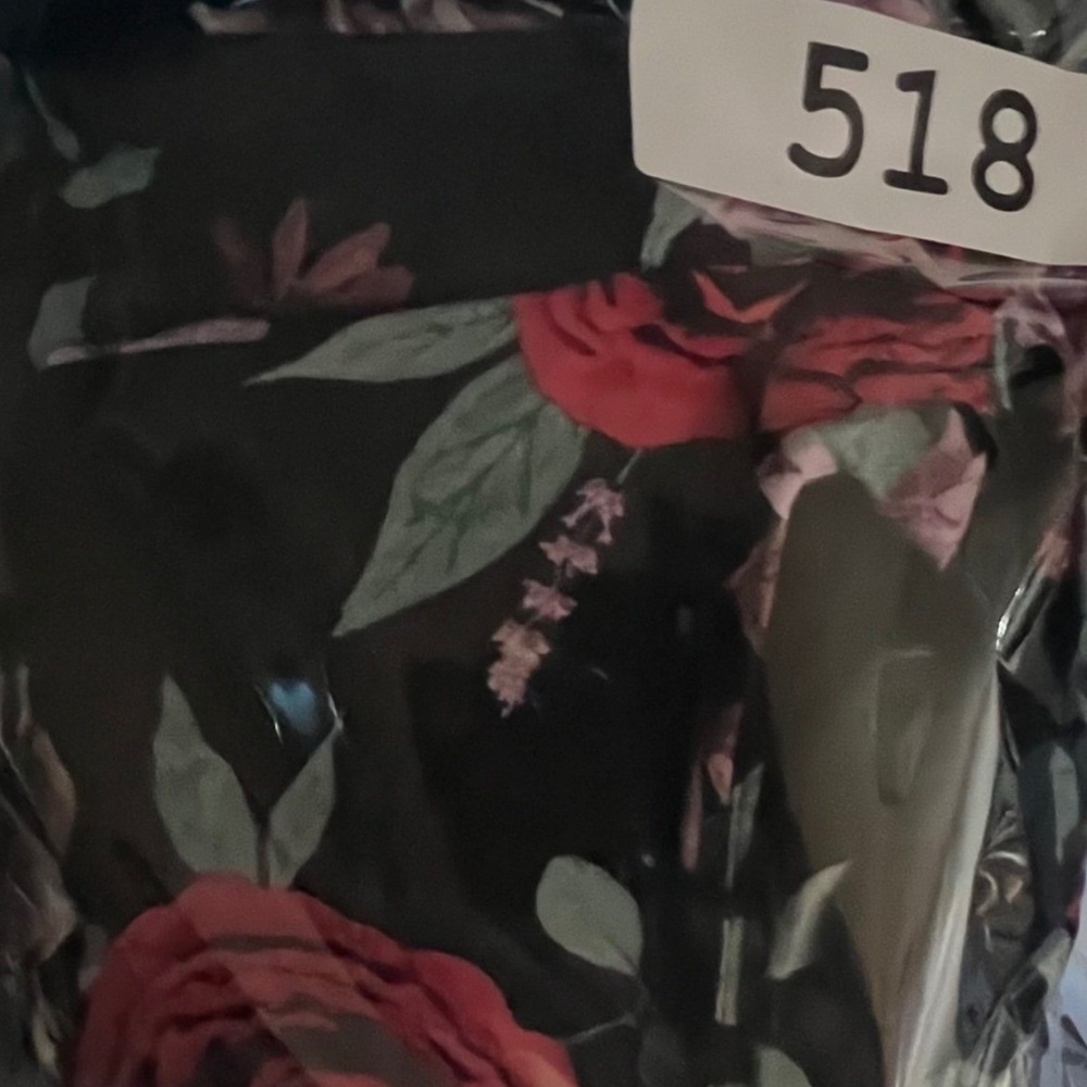 Torrid Floral Sun Dress Women 2 Black Red Rose Smocked Back Pockets 11844401 - Picture 8 of 8